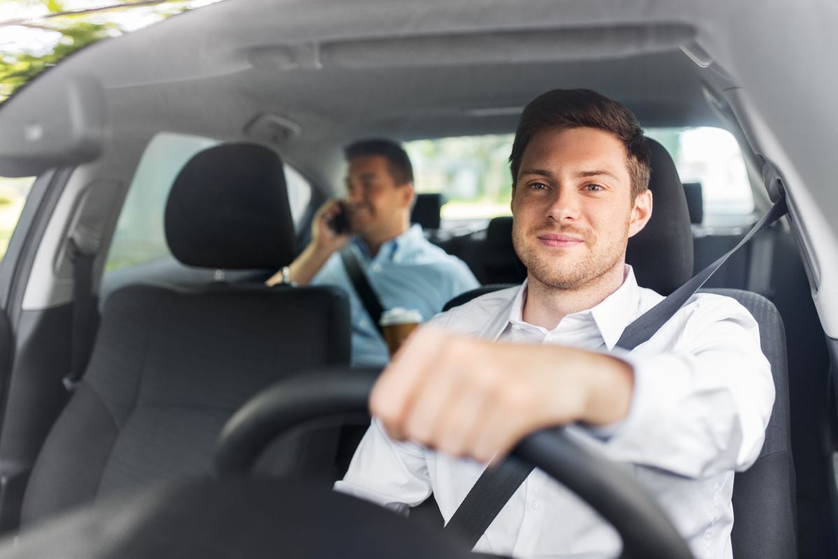 Driver greeting guests