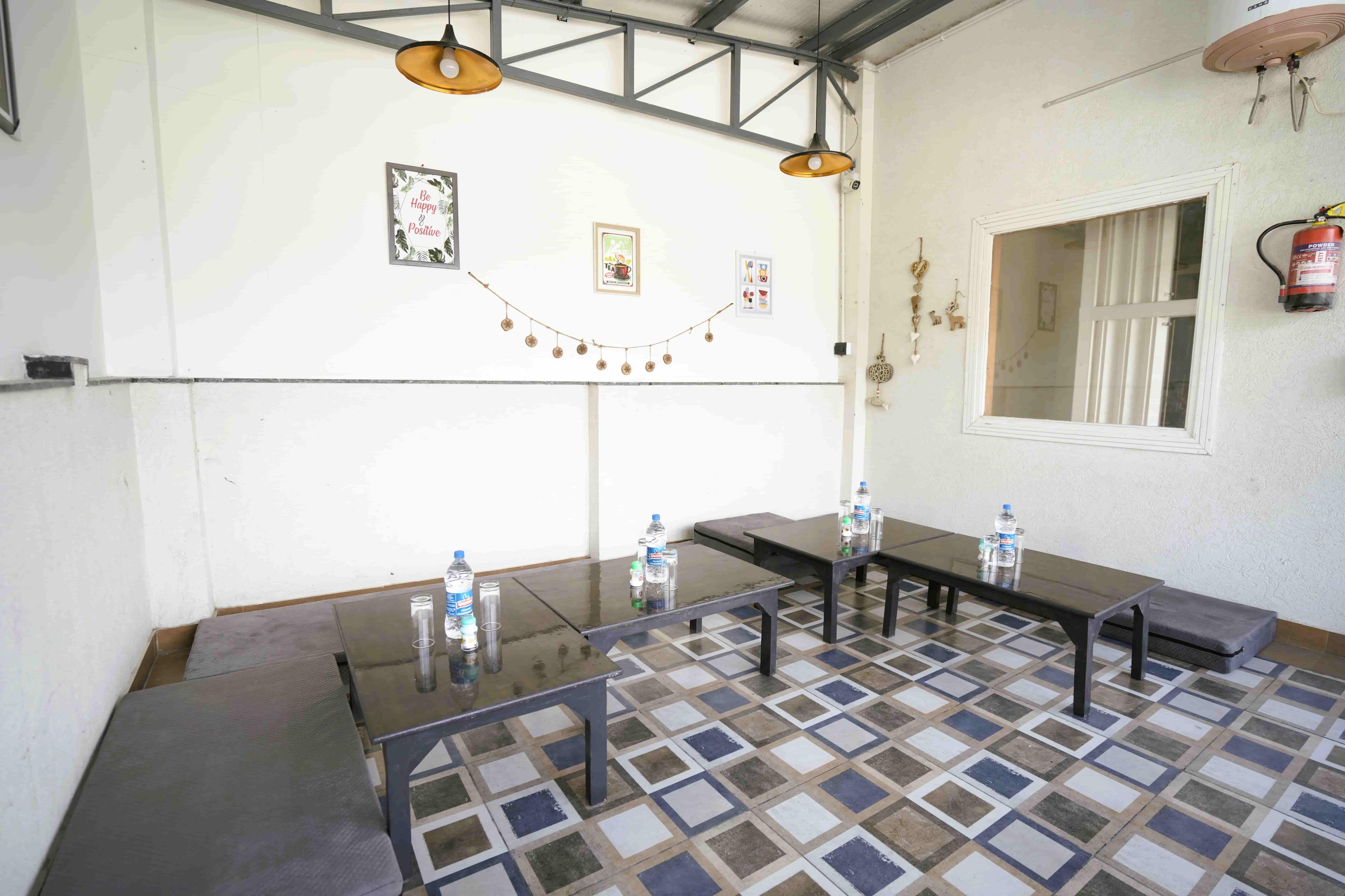 Outdoor terrace café dining view
